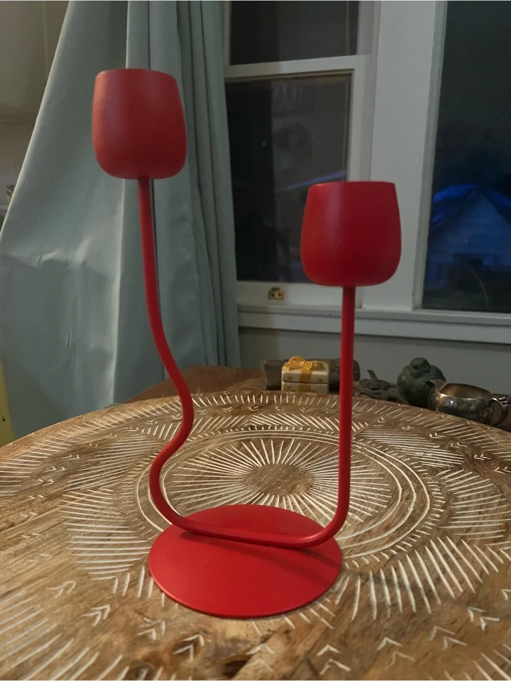 ❤️IKEA Silverparon Double Stem Metal Candle Holder Monika Moulder Discontinued❤️